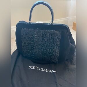 Dolce and Gabanna black suede bag